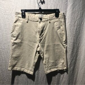 Topman Mens flat front chino shorts ivory cream color size 32